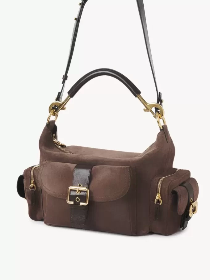 Sac photo en cuir suédé Sac photo en cuir suédé