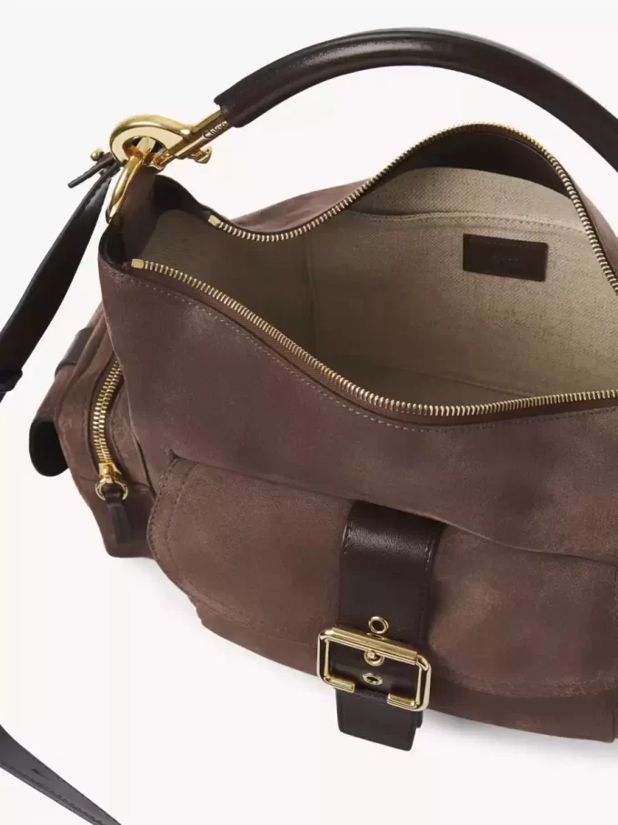 Sac photo en cuir suédé Sac photo en cuir suédé