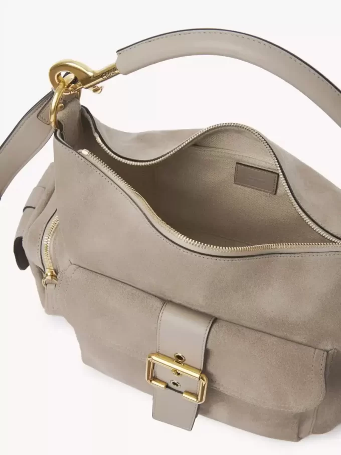 Sac photo en cuir suédé Sac photo en cuir suédé