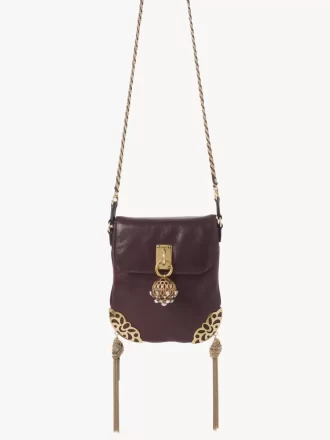 Sac à rabat chaîne Château Treasures en cuir grainé