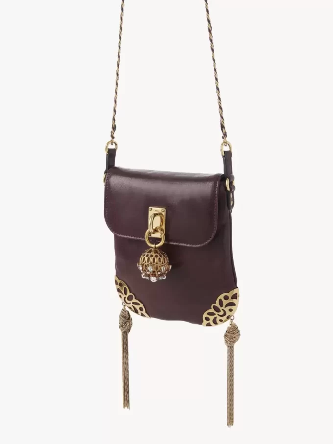 Sac à rabat chaîne Château Treasures en cuir grainé