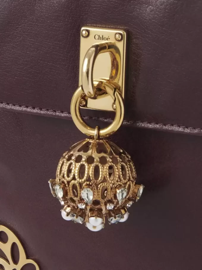 Sac à rabat chaîne Château Treasures en cuir grainé