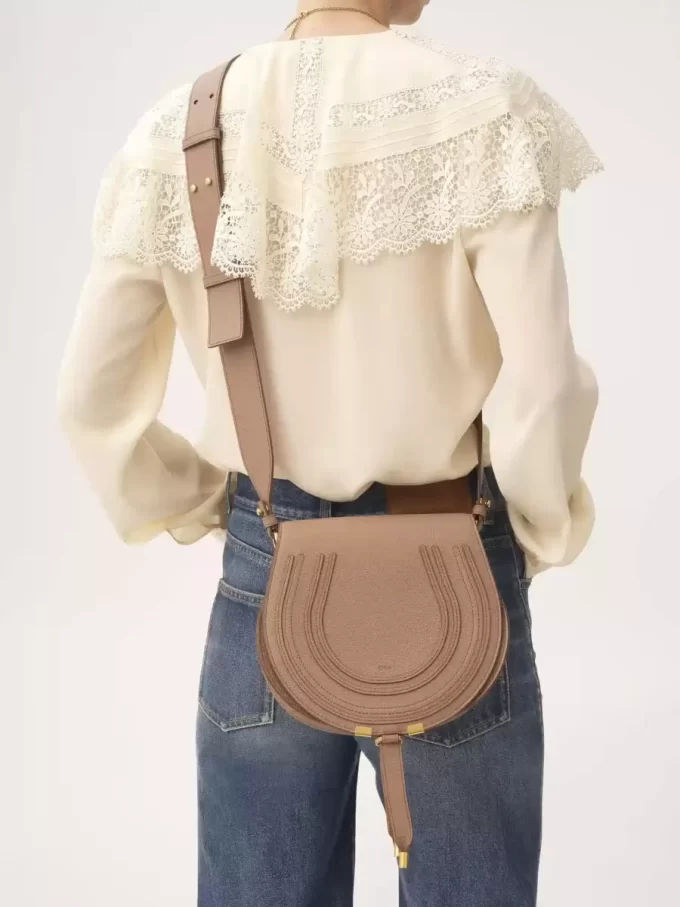 Sacoche de selle Marcie en cuir grainé