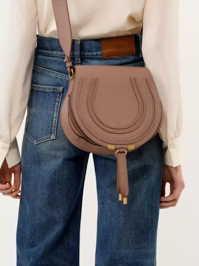 Sacoche de selle Marcie en cuir grainé