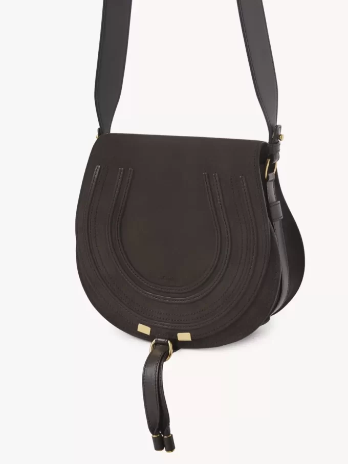 Sacoche de selle Marcie en cuir suédé Sacoche de selle Marcie en cuir suédé