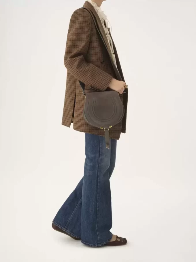 Sacoche de selle Marcie en cuir suédé Sacoche de selle Marcie en cuir suédé