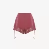 Short lingerie en crêpe de Chine à finitions en dentelle Short lingerie en crêpe de Chine à finitions en dentelle