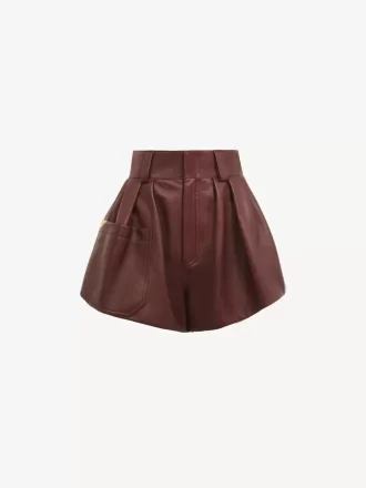 Short taille haute en cuir