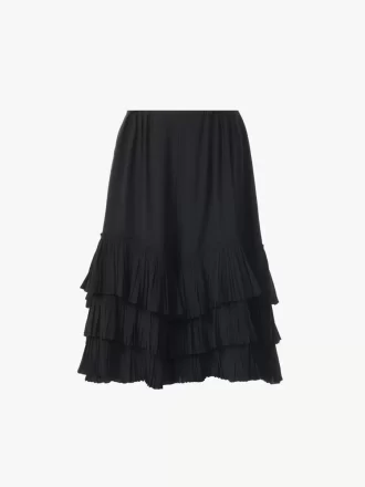 Short à volants en crêpe de Chine