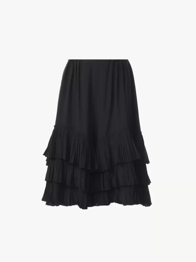 Short à volants en crêpe de Chine