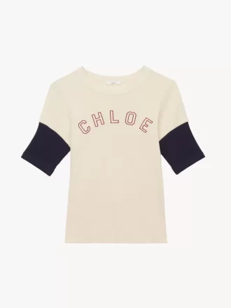 T-shirt ajusté à logo en coton flammé T-shirt ajusté à logo en coton flammé