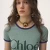 T-shirt ajusté à logo en jersey de coton mélangé T-shirt ajusté à logo en jersey de coton mélangé