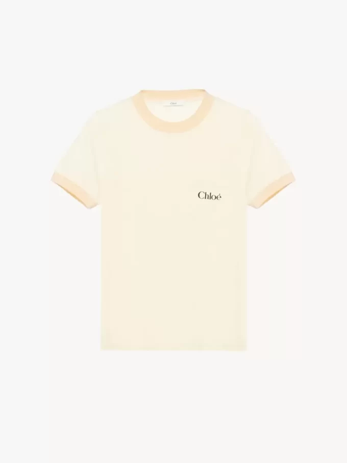 T-shirt col rond avec logo en jersey de coton T-shirt col rond avec logo en jersey de coton