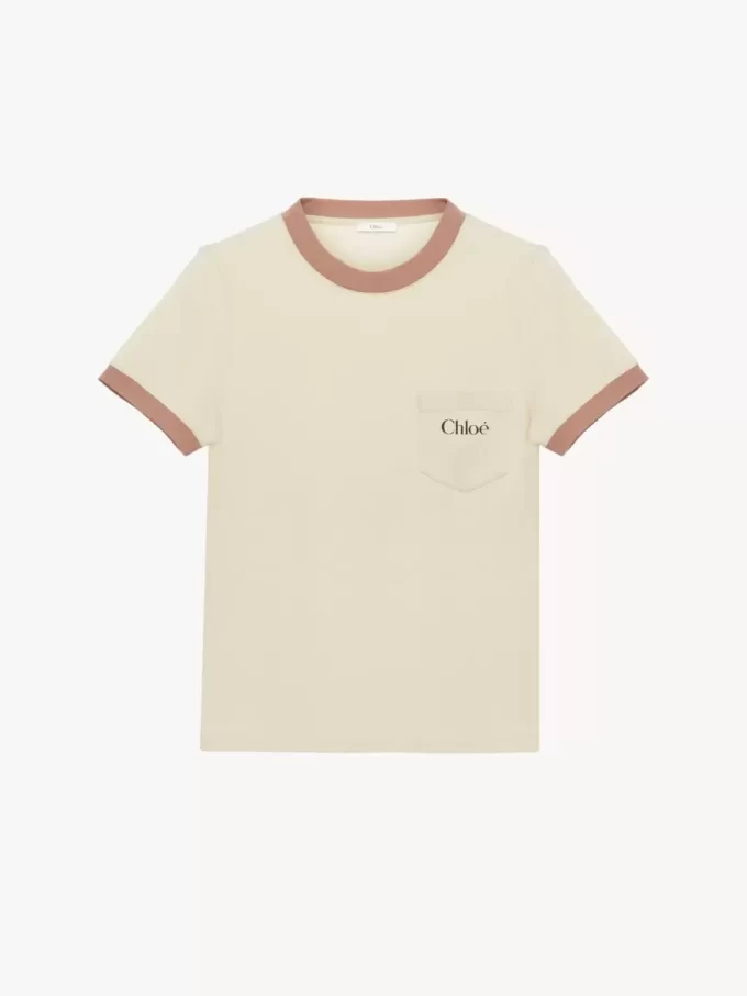 T-shirt col rond avec logo en jersey de coton T-shirt col rond avec logo en jersey de coton