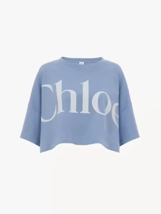 T-shirt court à logo boxy en jersey de coton