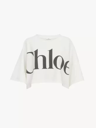 T-shirt court à logo boxy en jersey de coton