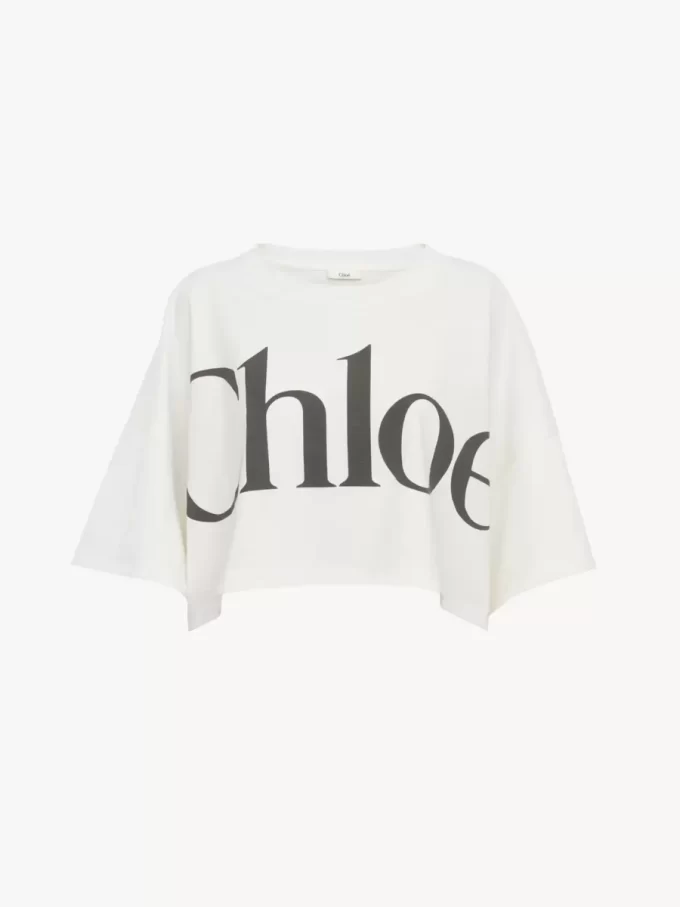T-shirt court à logo boxy en jersey de coton