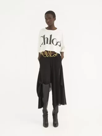 T-shirt court à logo boxy en jersey de coton