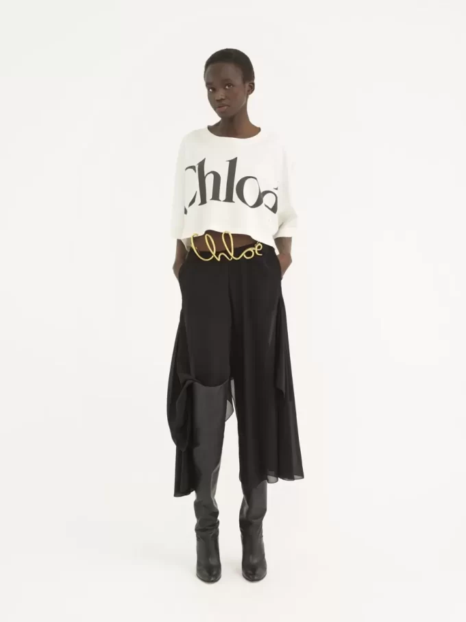 T-shirt court à logo boxy en jersey de coton