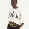T-shirt court à logo boxy en jersey de coton