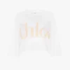T-shirt oversize court avec logo en jersey de coton
