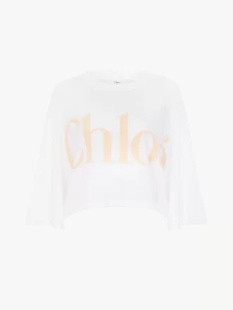 T-shirt oversize court avec logo en jersey de coton