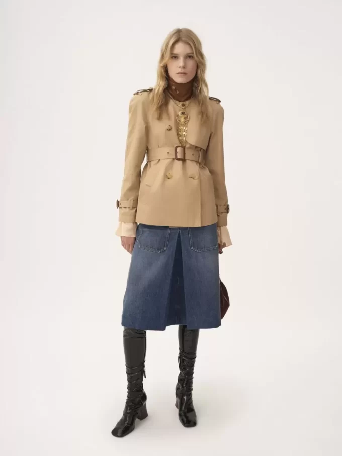 Trench court en gabardine de coton Trench court en gabardine de coton