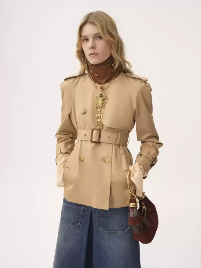 Trench court en gabardine de coton Trench court en gabardine de coton
