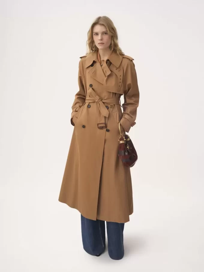 Trench long en gabardine de coton Trench long en gabardine de coton