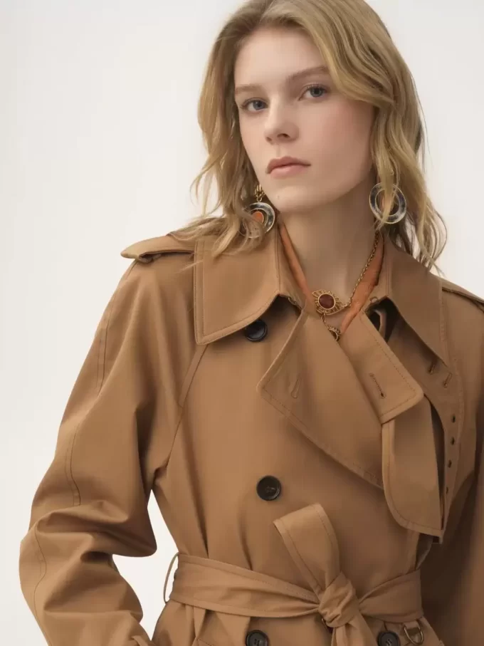 Trench long en gabardine de coton Trench long en gabardine de coton