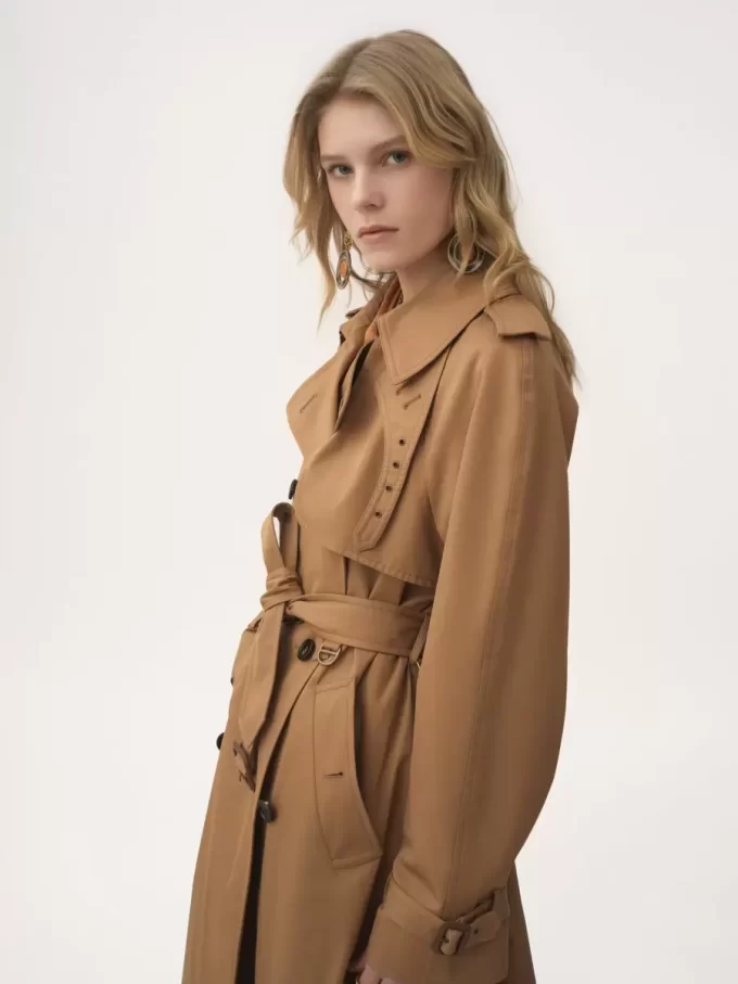 Trench long en gabardine de coton Trench long en gabardine de coton