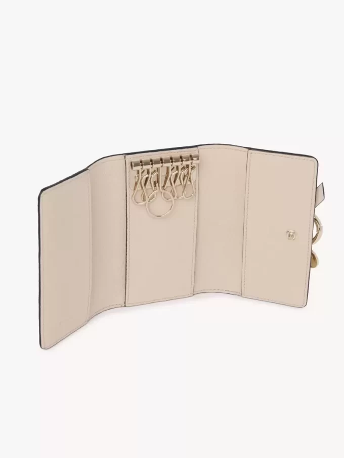Étui à clés alphabet en cuir grainé