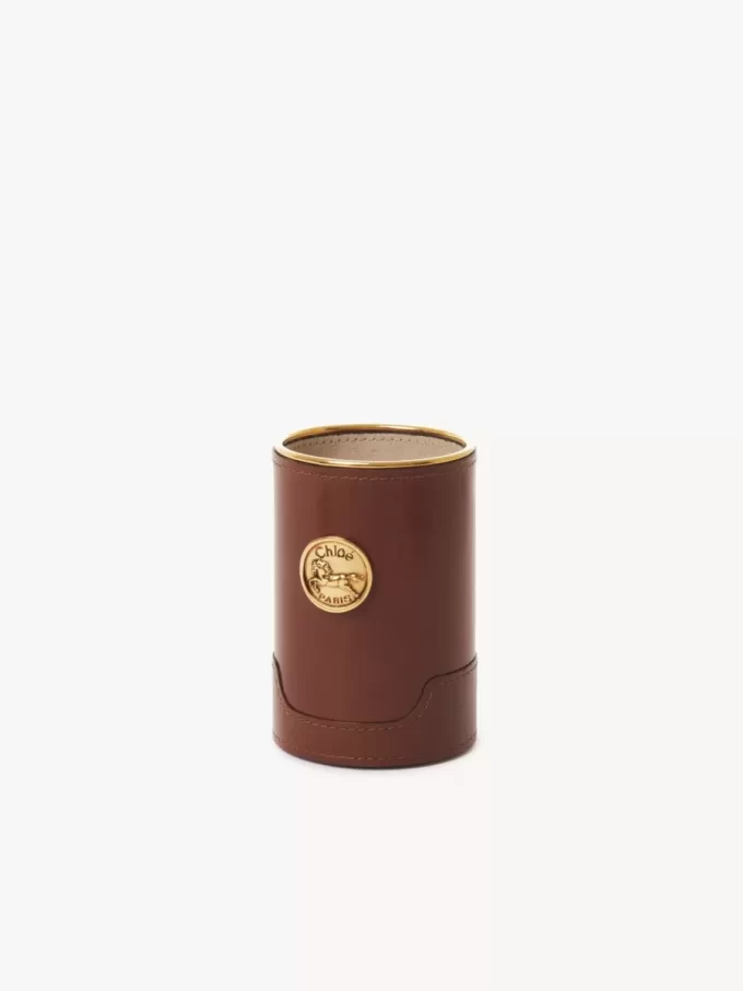 Étui à parfum en cuir brillant