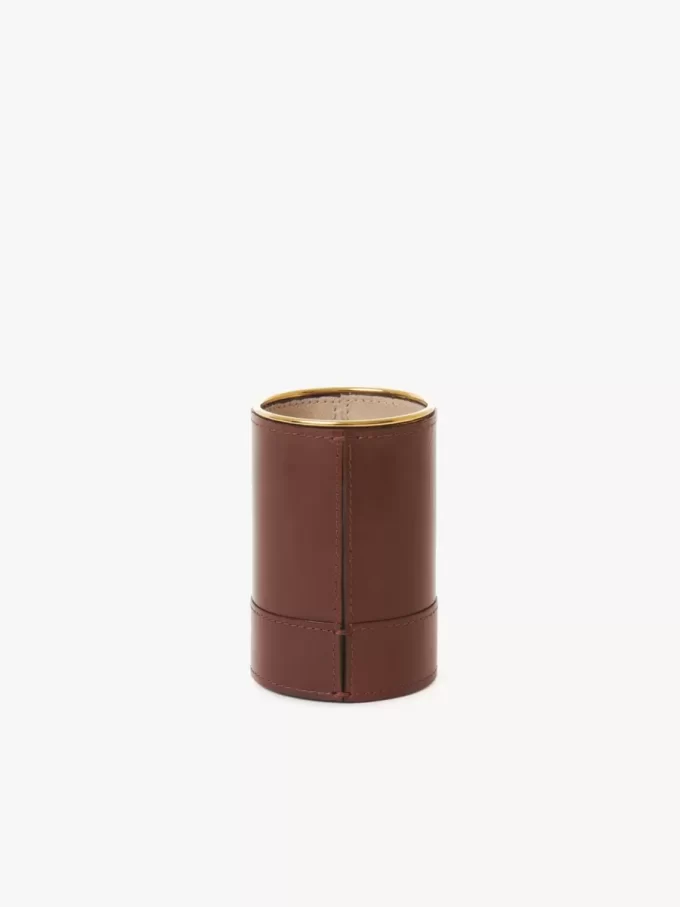 Étui à parfum en cuir brillant