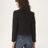 Veste ajustée à double boutonnage en jacquard de laine mélangée