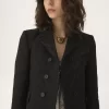 Veste ajustée à double boutonnage en jacquard de laine mélangée