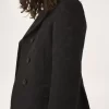 Veste ajustée à double boutonnage en jacquard de laine mélangée
