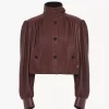 Veste boule froncée en cuir Veste boule froncée en cuir