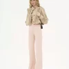 Veste boule froncée en gabardine de coton