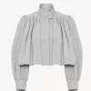 Veste boule froncée en toile de coton