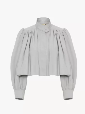 Veste boule froncée en toile de coton