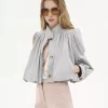 Veste boule froncée en toile de coton