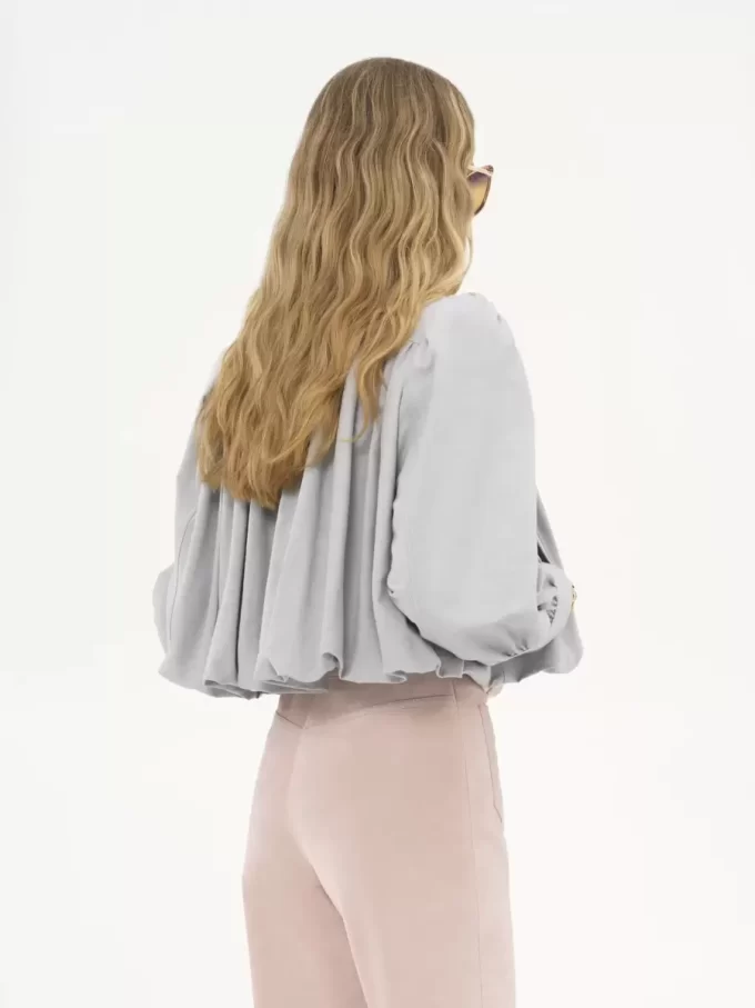 Veste boule froncée en toile de coton