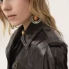Veste ceinturée en coton enduit brillant