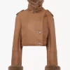 Veste courte carrée en cuir Veste courte carrée en cuir