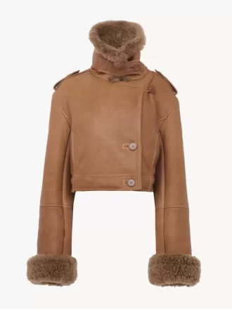 Veste courte carrée en cuir