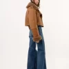 Veste courte carrée en cuir Veste courte carrée en cuir