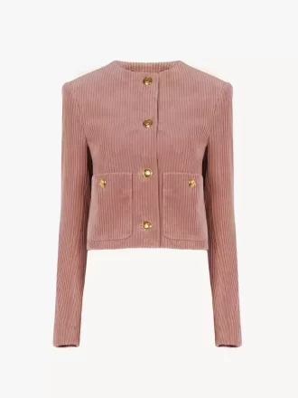 Veste courte carrée en velours