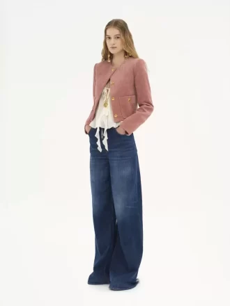 Veste courte carrée en velours