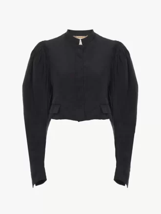 Veste courte à manches bouffantes en faille de soie